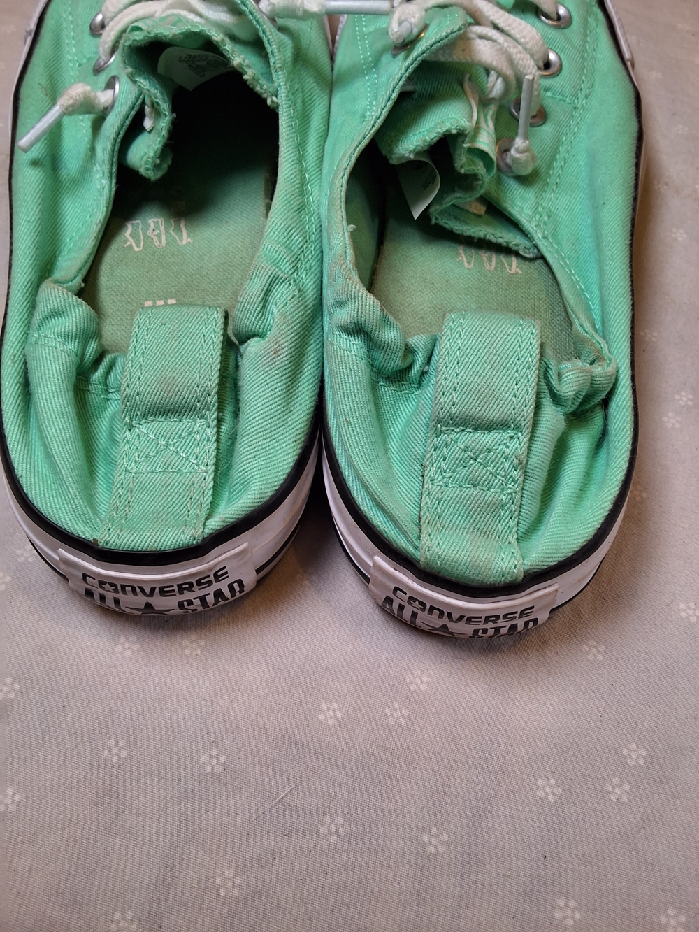 Converse Women's Low-Top Slip-On Sneakers in Mint Green and White - Picture 4 of 6